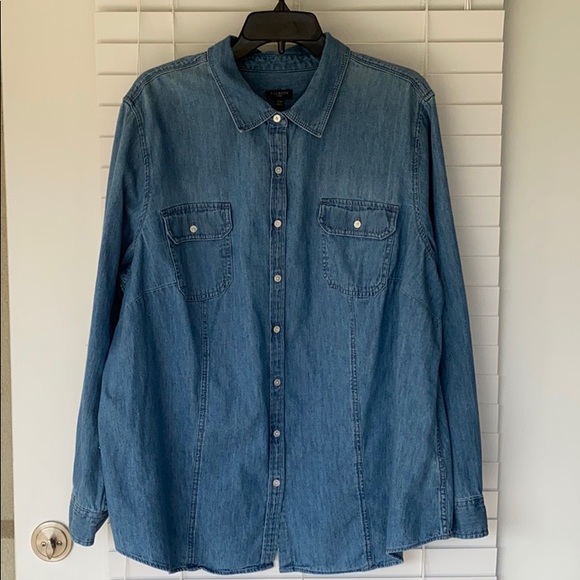 Talbots Tops - TALBOTS (22W) Denim Button  Down Shirt
